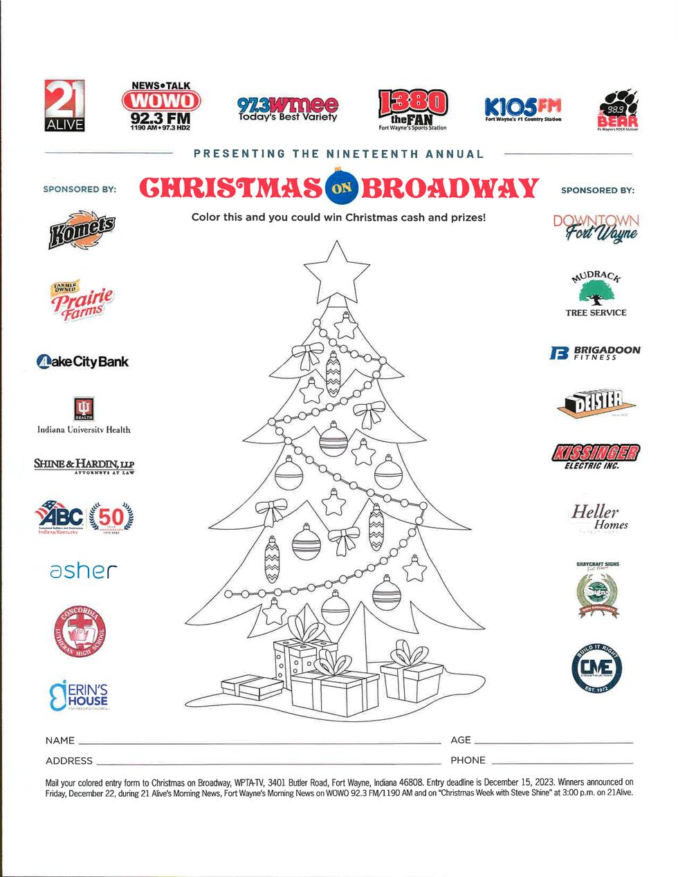 19th Annual Christmas on Broadway coloring page