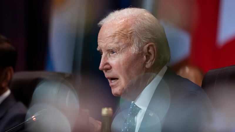 FILE - President Joe Biden speaks during the Commission on the Partnership for Global and...