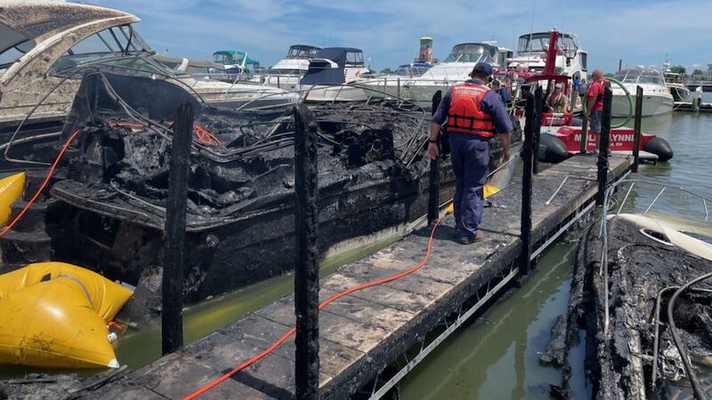 The US Coast Guard's Toledo Marine Safety Unit responded to a massive fire at the Son Rise...