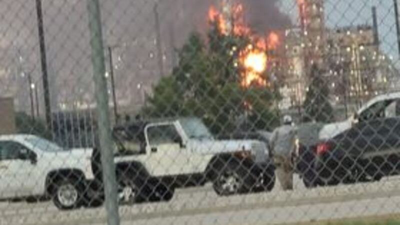 A fire broke out at the BP refinery in Oregon Ohio on Sept. 20, 2022.