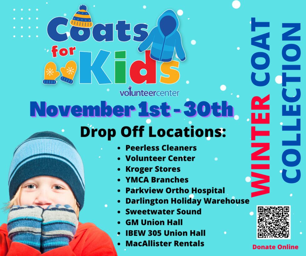 Locations for the 24th Annual Coat’s for Kids Collection