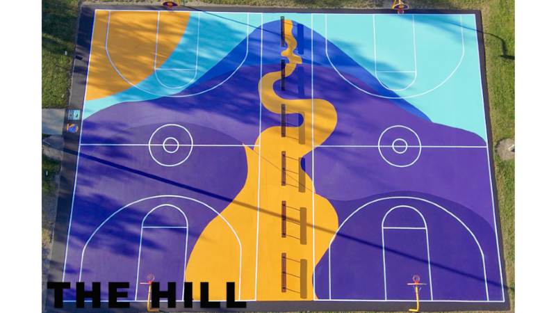 Ivan Lebamoff Reservoir Park basketball court mural