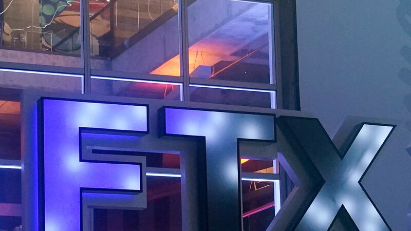 The FTX Arena name is still visible where the Miami Heat basketball team plays Saturday, Nov....