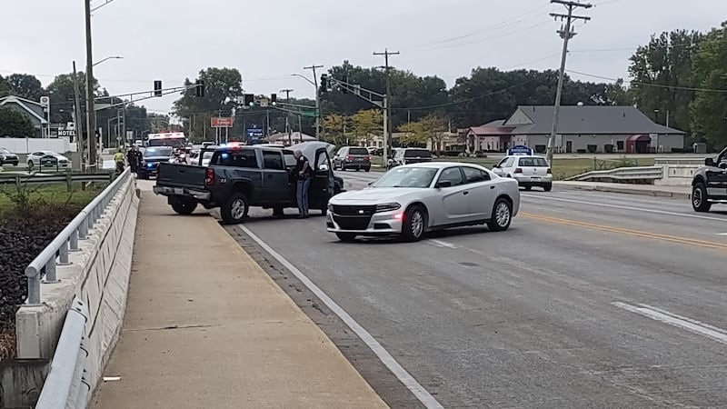 Police were involved in a short pursuit Friday near Winchester and Bluffton roads.
