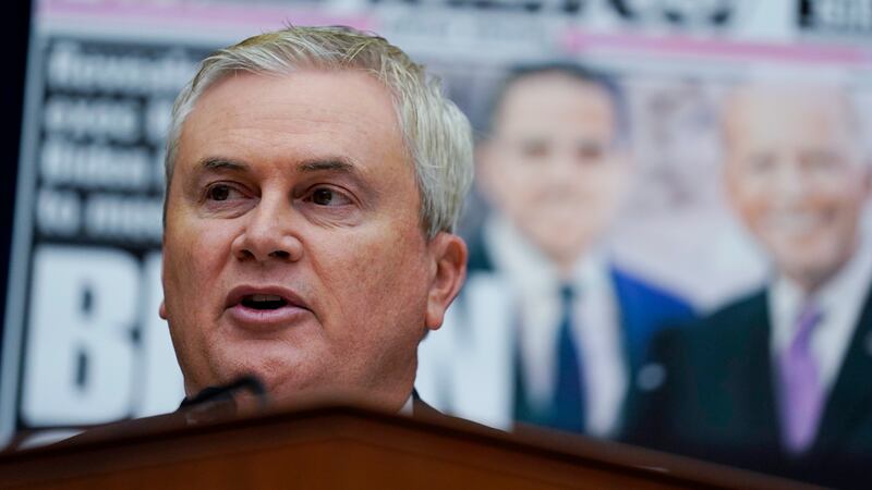 FILE - House Oversight and Accountability Committee Chairman James Comer, R-Ky., speaks during...